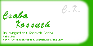 csaba kossuth business card